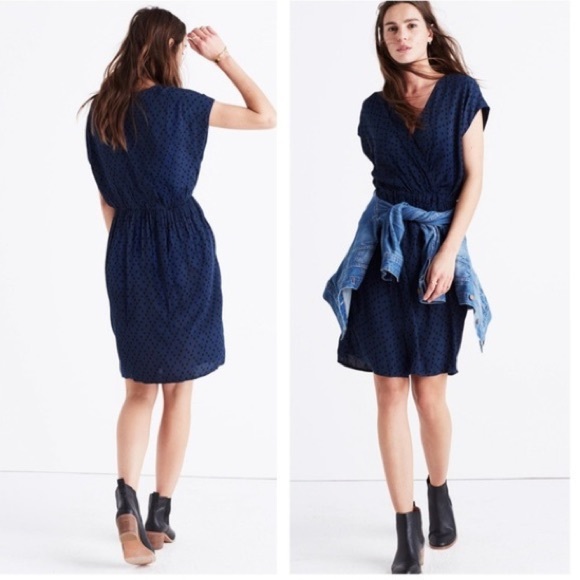 Madewell Dresses & Skirts - Madewell Wrap front Mini Dress Brushstroke Diamond